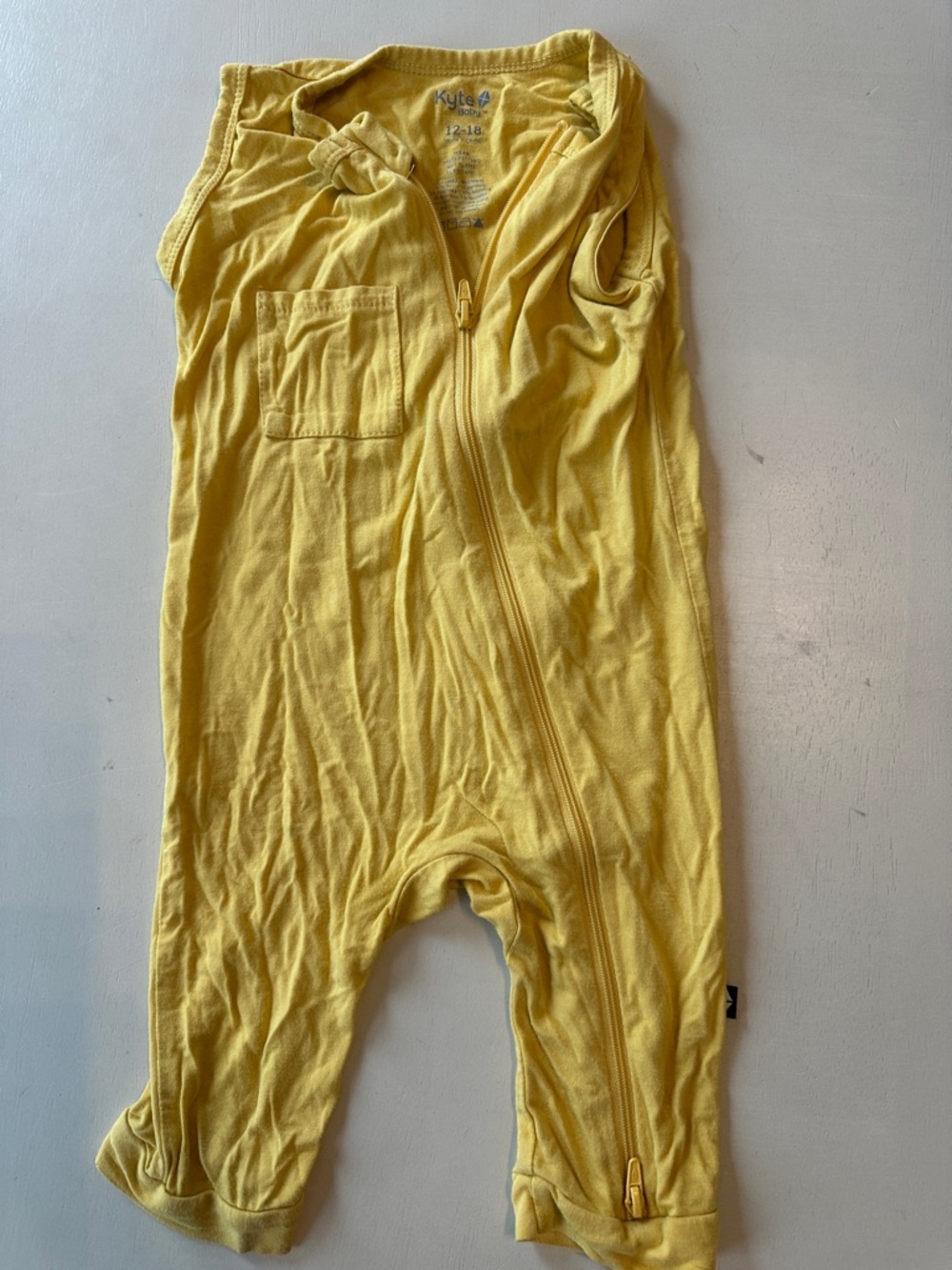Kyte BABY Sleeveless Zipper Romper in Butter